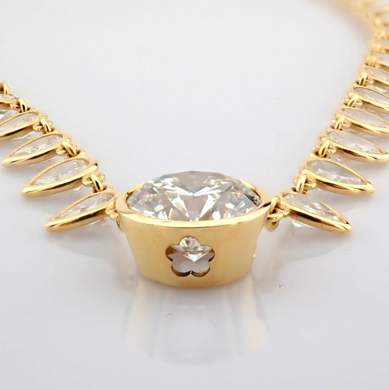Round Cut Lab-Grown Diamond Necklace - 12.83 Total Carat (IGI Certified) - 2