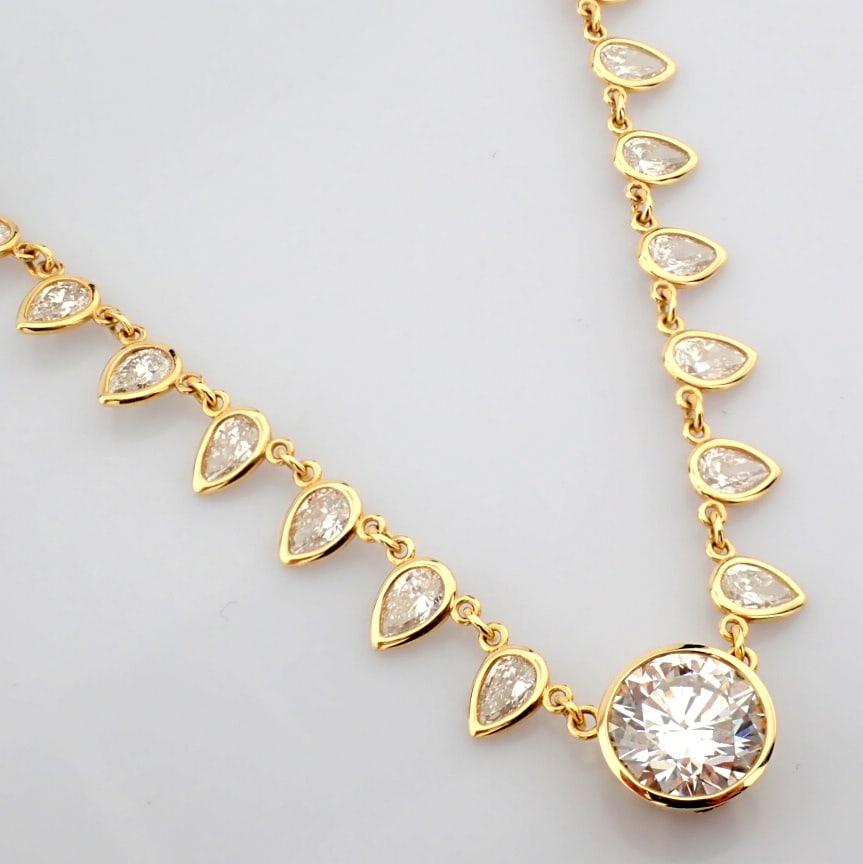Round Cut Lab-Grown Diamond Necklace - 12.83 Total Carat (IGI Certified) - 3