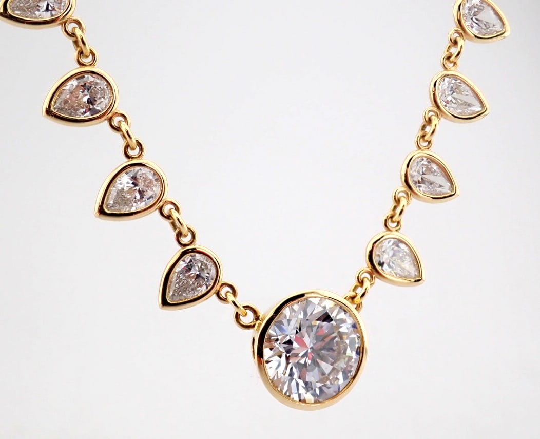 Round Cut Lab-Grown Diamond Necklace - 12.83 Total Carat (IGI Certified) - 6