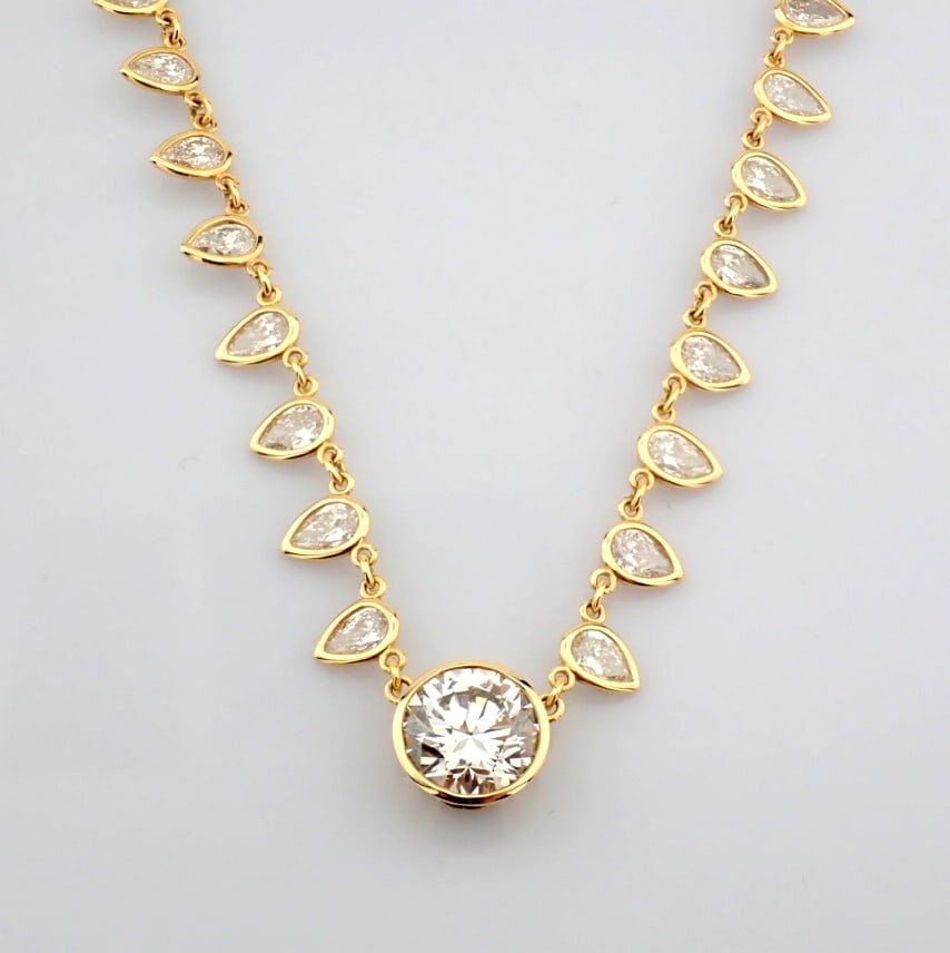 Round Cut Lab-Grown Diamond Necklace - 12.83 Total Carat (IGI Certified) - 9