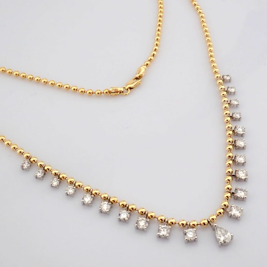 Pear Cut Lab-Grown Diamond Necklace - 2.77 Total Carat (MDI Certified) - 3