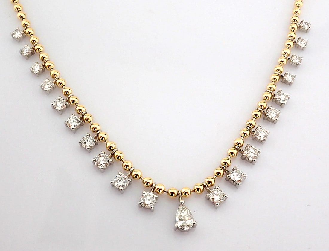 Pear Cut Lab-Grown Diamond Necklace - 2.77 Total Carat (MDI Certified) - 4