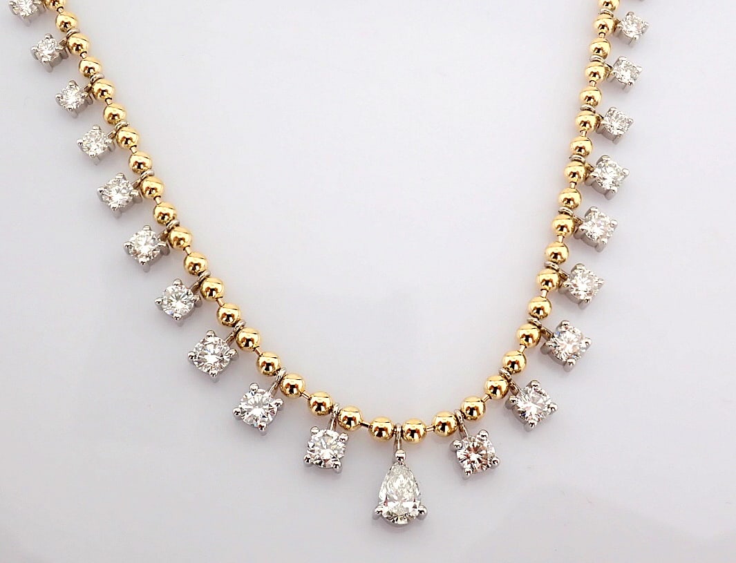 Pear Cut Lab-Grown Diamond Necklace - 2.77 Total Carat (MDI Certified) - 7