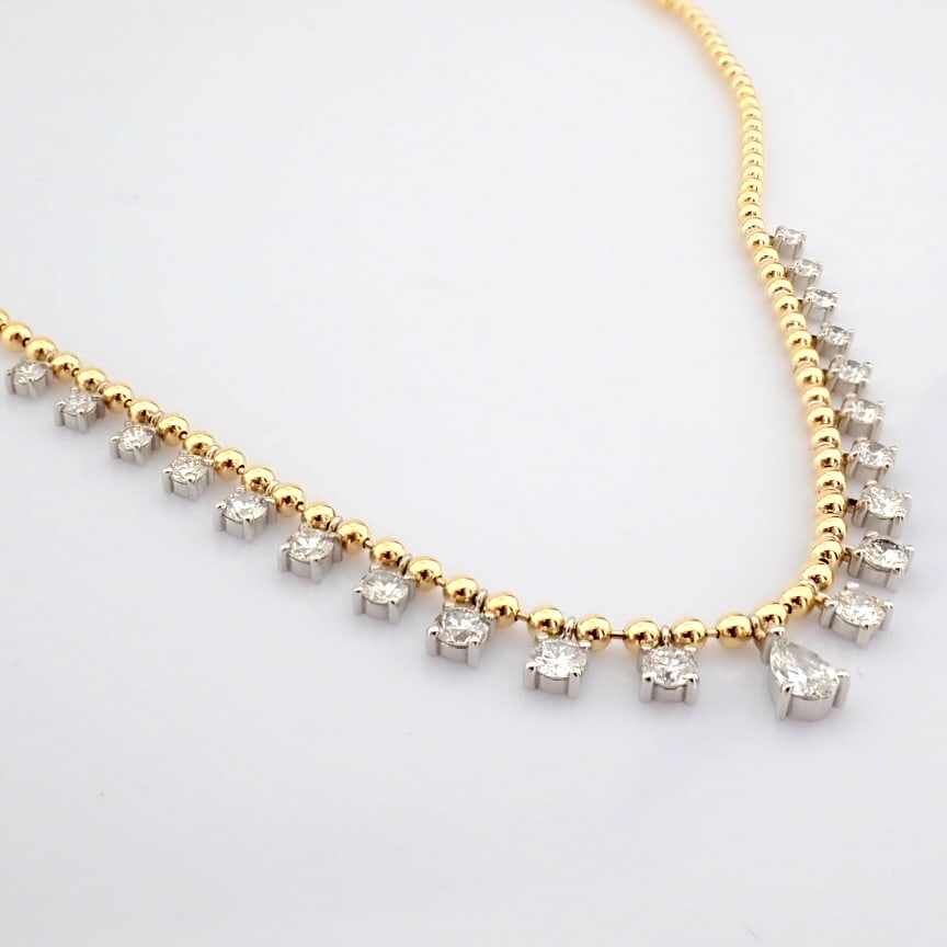 Pear Cut Lab-Grown Diamond Necklace - 2.77 Total Carat (MDI Certified) - 8