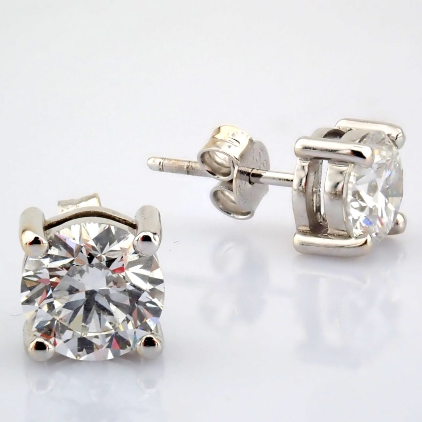 Round Cut Lab-Grown Diamond Earring - 2.9 Total Carat (IGI Certified) - 4
