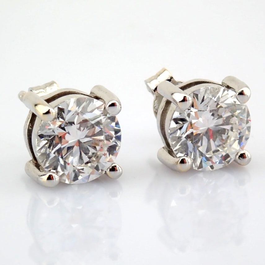 Round Cut Lab-Grown Diamond Earring - 2.9 Total Carat (IGI Certified) - 5