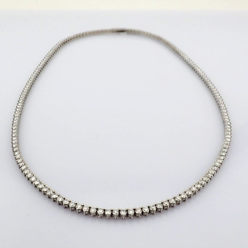 Round Cut Lab-Grown Diamond Tennis Necklace - 8.65 Total Carat (MDI Certified) - 2