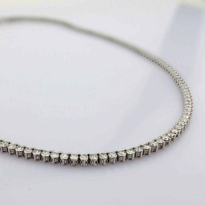 Round Cut Lab-Grown Diamond Tennis Necklace - 8.65 Total Carat (MDI Certified) - 3