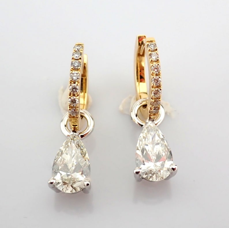 Pear Cut Lab-Grown Diamond Earring - 2.1 Total Carat (IGI Certified) - 4