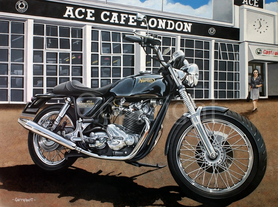 Norton Commando 850 Motorbike Ace Cafe London Metal Wall Art: Title: Norton Commando 850 Motorbike Ace Cafe London Metal Wall Art Description: ★ Approx Size 16” x 12” (Inches) 400 x 300 (mm). ★ Our Metal Art Design Comes with Rounded
