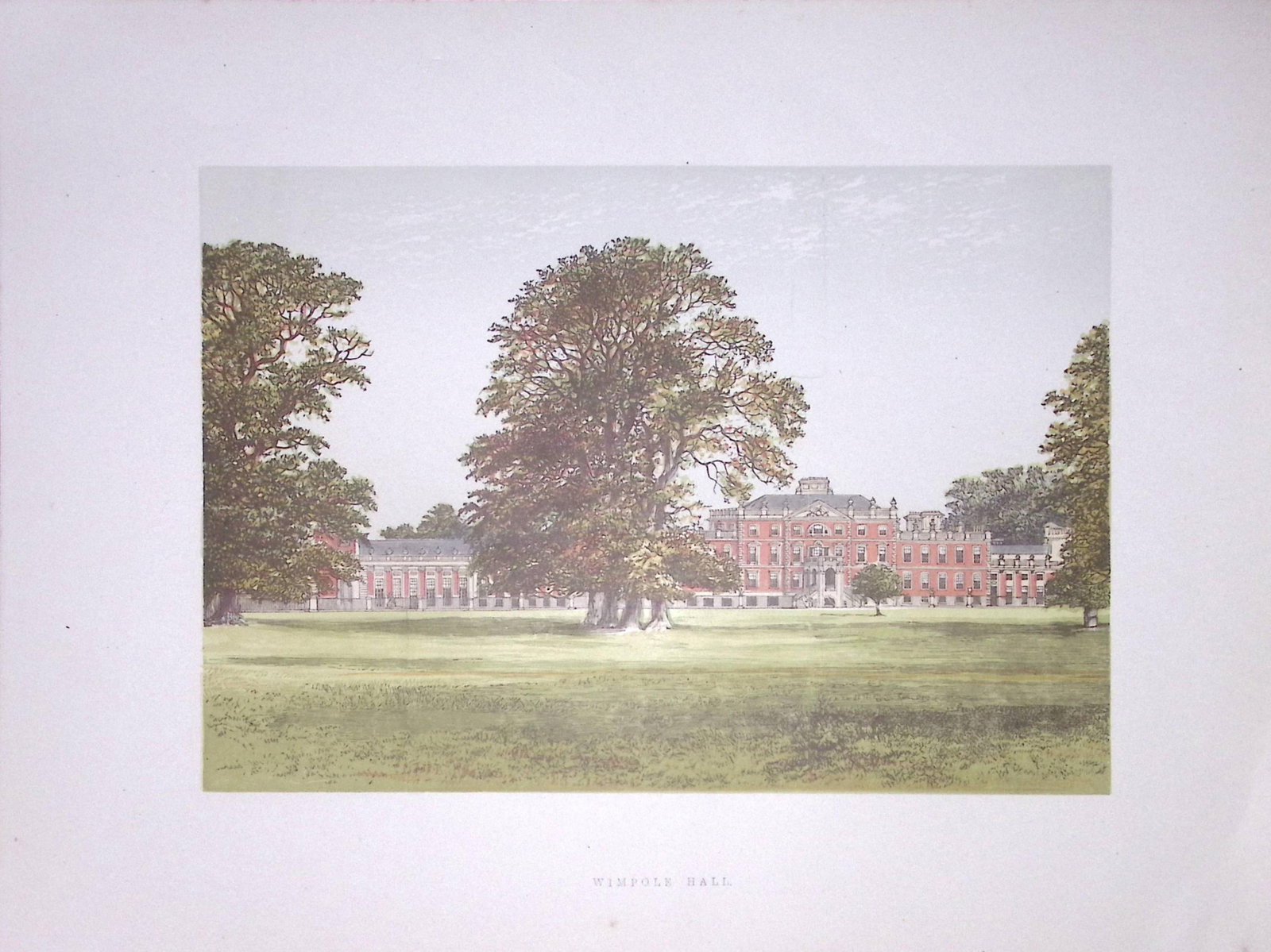 Chatsworth House Derbyshire 160 Years-Old Gilt-Edge Antique Book Plate-38: Title: Chatsworth House Derbyshire 160 Years-Old Gilt-Edge Antique Book Plate-38 Description: This Stunning Gilt-Edged Colour Plate illustrated by Alexander Francis Lydon and Coloured By. Benja