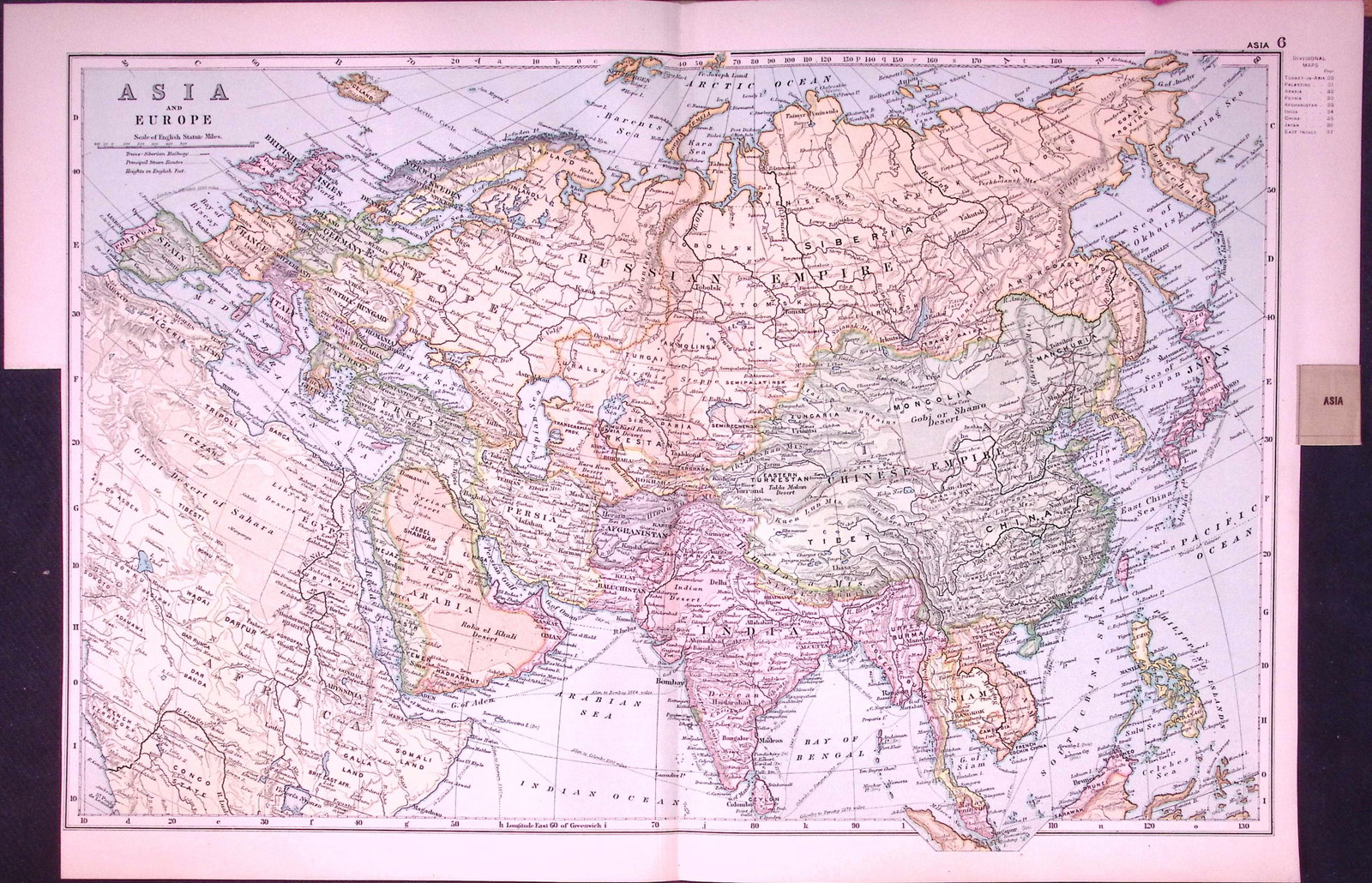 Asia & Europe 120-Year-Old Large Antique Map by G.W. Bacon-6 (1 of 2)