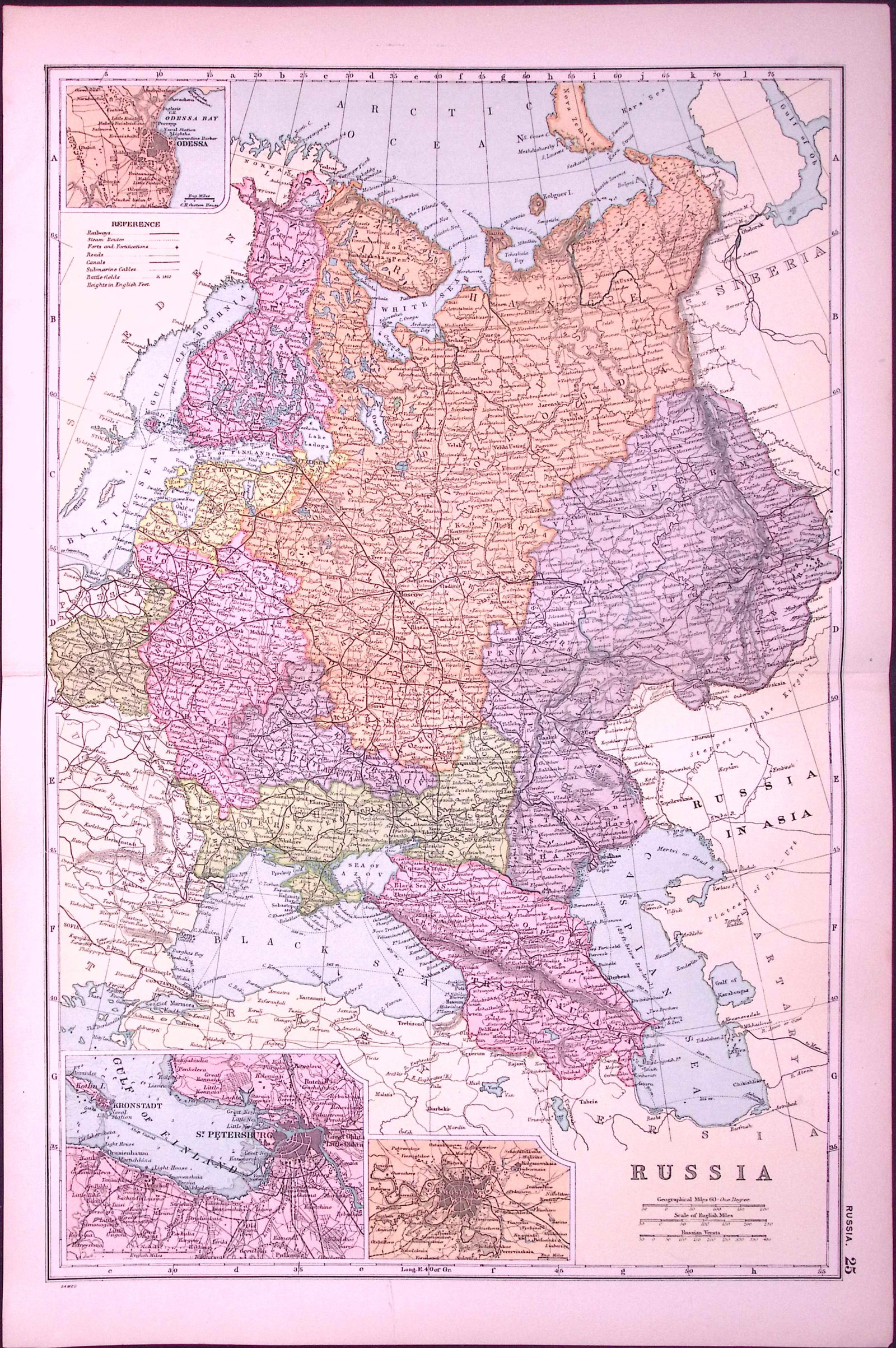 Russia 120-Year-Old Large Antique Map by G.W. Bacon-25 (1 of 2)