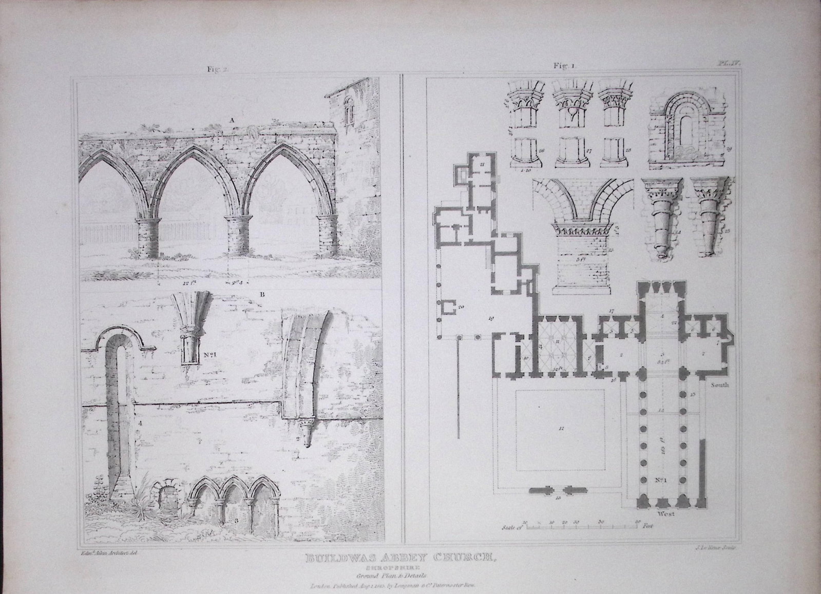 Buildwas Abbey Shropshire 190 Years-Old Rare John Britton Antique Steel Engraving-79: Title: Buildwas Abbey Shropshire 190 Years-Old Rare John Britton Antique Steel Engraving-79 Description: This 191 Years-Old Steel Gilt-Edged Engraved Plate Has Been Removed from an Antique Edition