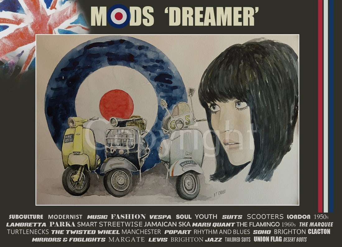 Mod Day-Dreamer Vespa's Lambretta's Nostalgic The Swinging 60's Metal Wall Art: Title: Mod Day-Dreamer Vespa's Lambretta's Nostalgic The Swinging 60's Metal Wall Art Description: ★ Approx Size 12” x 8” (Inches) 300 x 200 (mm). ★ Our Metal Art Design