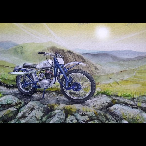 1960 Greeves Scottish Trials Bike Large Metal Wall Art: Title: 1960 Greeves Scottish Trials Bike Large Metal Wall Art Description: ★ Approx Size 12” x 8” (Inches) 300 x 200 (mm). ★ Our Metal Art Design Comes with Rounded Corn