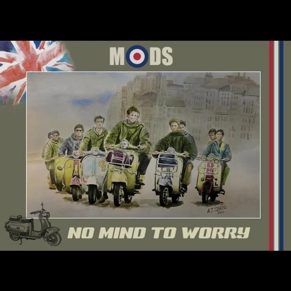 Mods On the Road Vespa's & Lambretta's Nostalgic 1960's Scene Metal Wall Art: Title: Mods On the Road Vespa's & Lambretta's Nostalgic 1960's Scene Metal Wall Art Description: ★ Approx Size 12” x 8” (Inches) 300 x 200 (mm). ★ Our Metal Art Desi