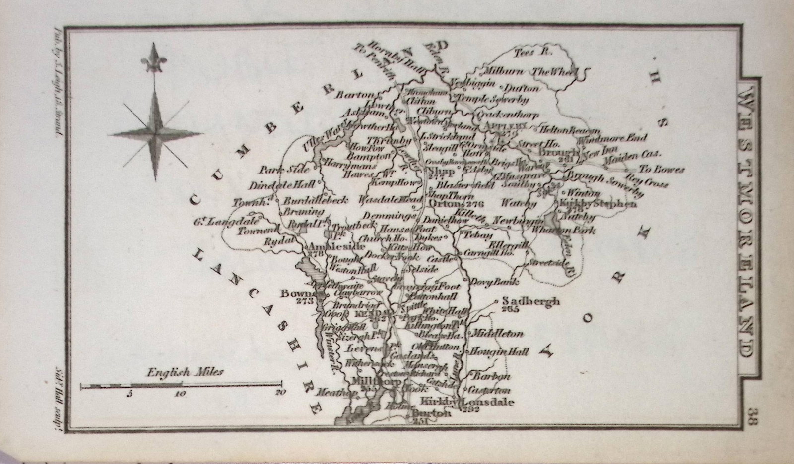 Lake District & Cumbria Antique Copper Engraved George IV Map by Sidney Hall. (1 of 2)