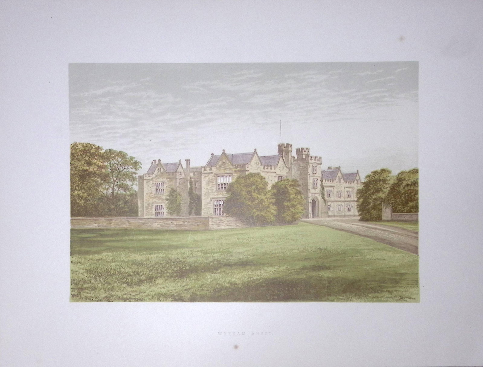 Wytham Abbey Oxford 160 Years-Old Gilt-Edge Coloured Antique Book Plate-27 (1 of 2)