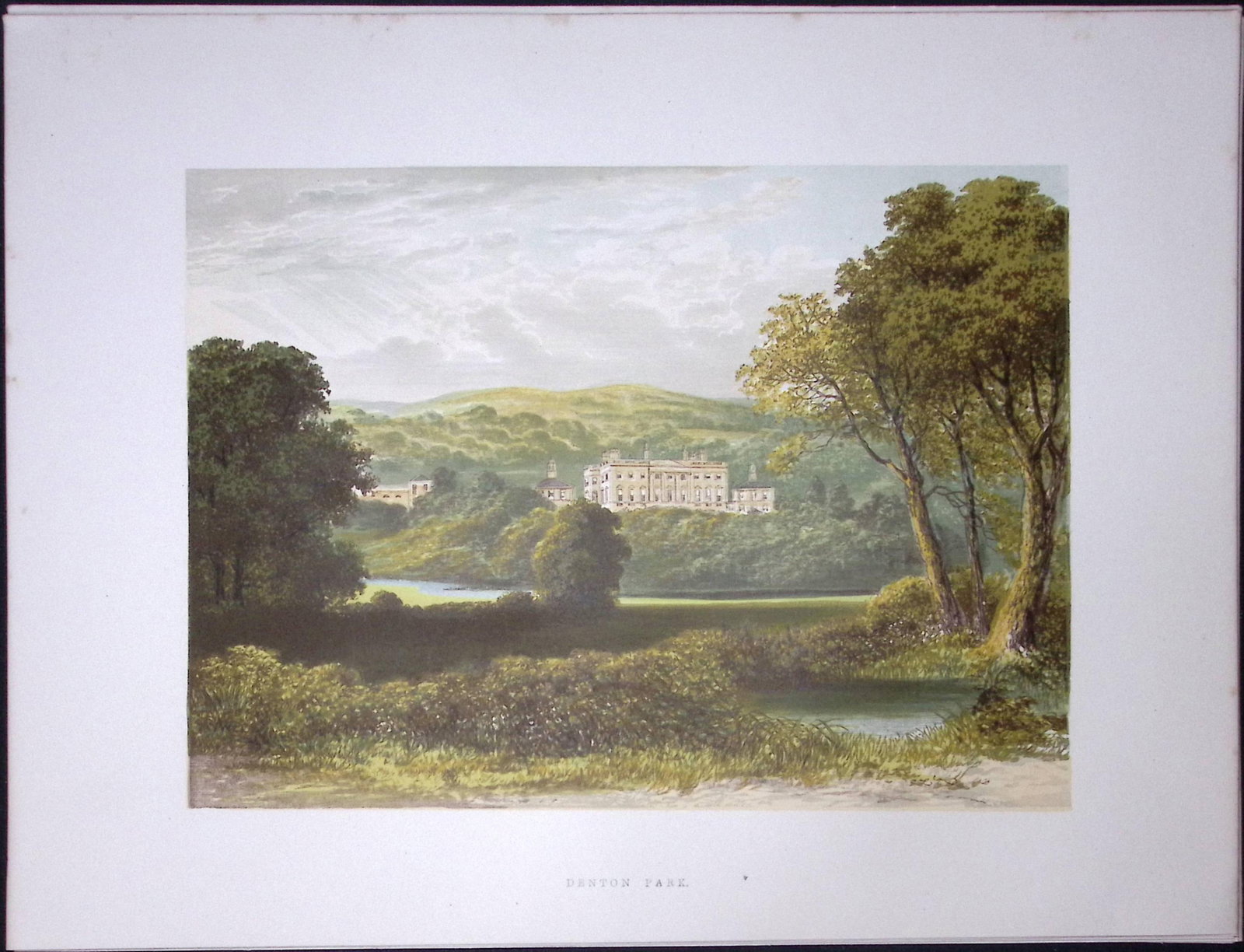 Denton Pk Otley Yorkshire160 Years-Old Gilt-Edge Coloured Antique Book Plate-16 (1 of 2)