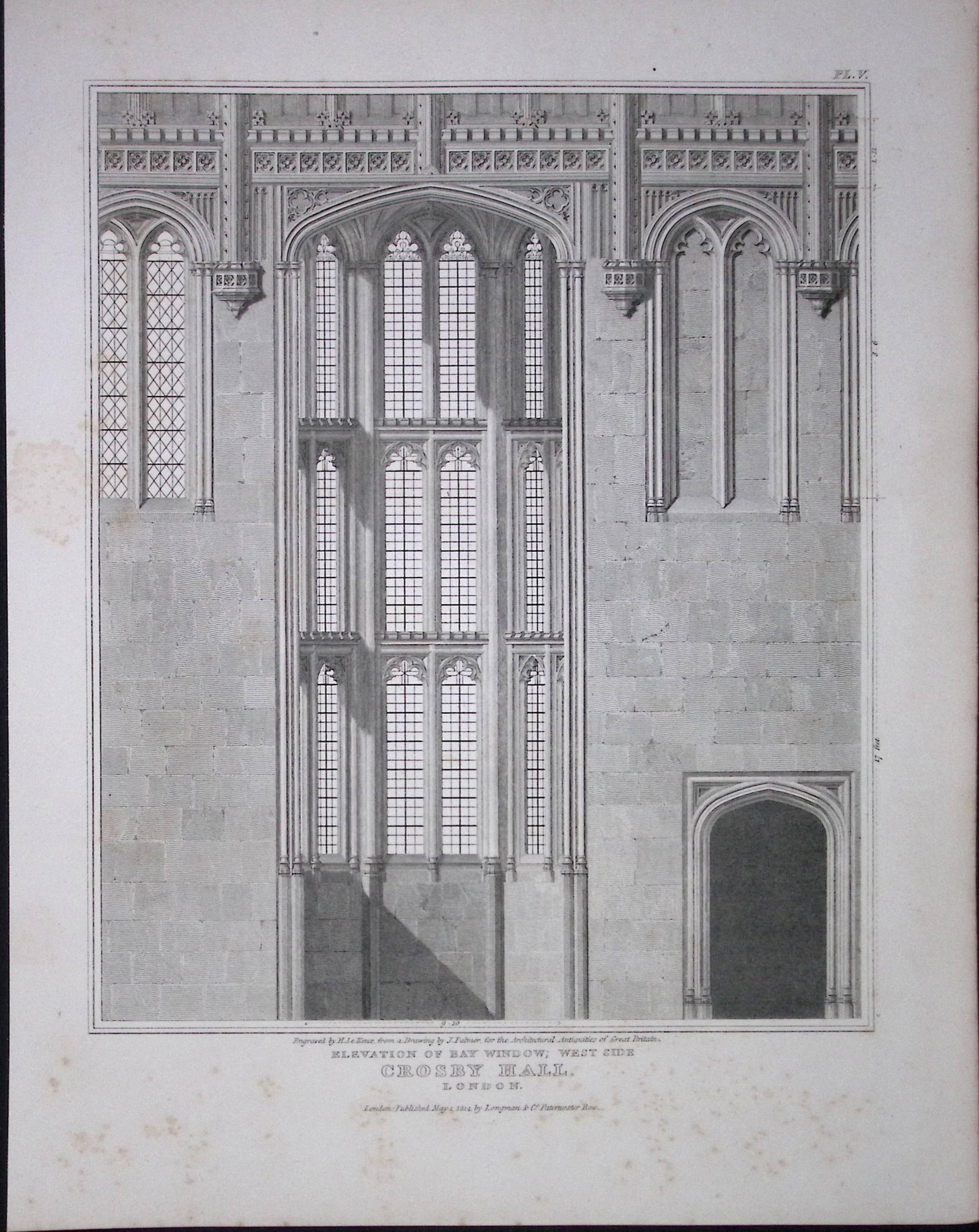 Crosby Hall City of London 190 Years-Old Rare John Britton Antique Steel Engraving-129: Title: Crosby Hall City of London 190 Years-Old Rare John Britton Antique Steel Engraving-129 Description: This 191 Years-Old Steel Gilt-Edged Engraved Plate Has Been Removed from an Antique Editio