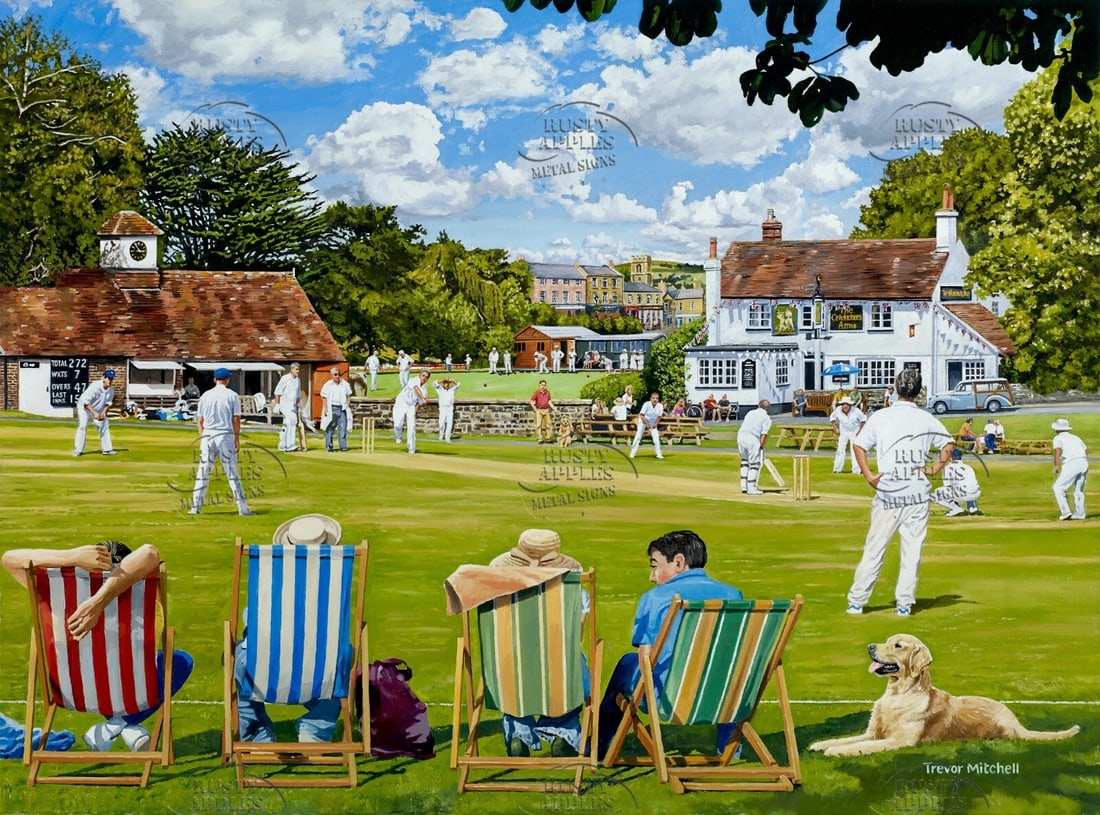 British Summer Rural Village Cricket Match The Locals In Action Metal Wall Art: Title: British Summer Rural Village Cricket Match The Locals In Action Metal Wall Art Description: ★ Approx Size 8” x 6” (Inches) 200 x 150 (mm). ★ Our Metal Art Design Comes