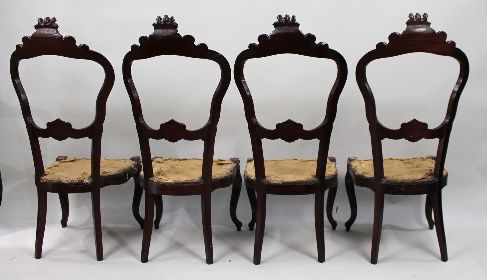 Set of 4 Victorian Heraldic Crested Chairs c.1850 - 9