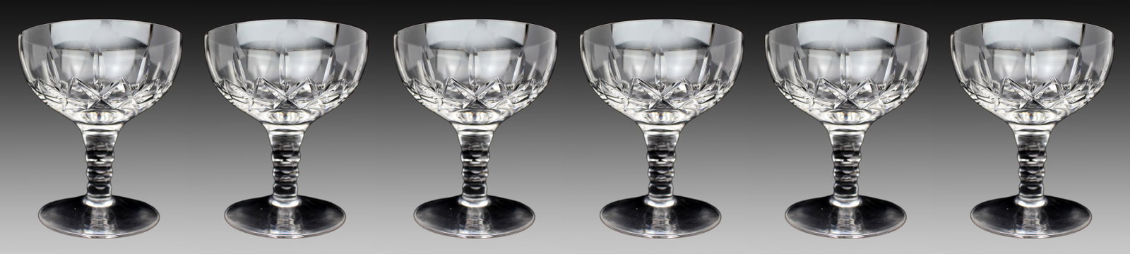Set of 6 Stuart Crystal Carlingford Champagne Saucers (1 of 4)