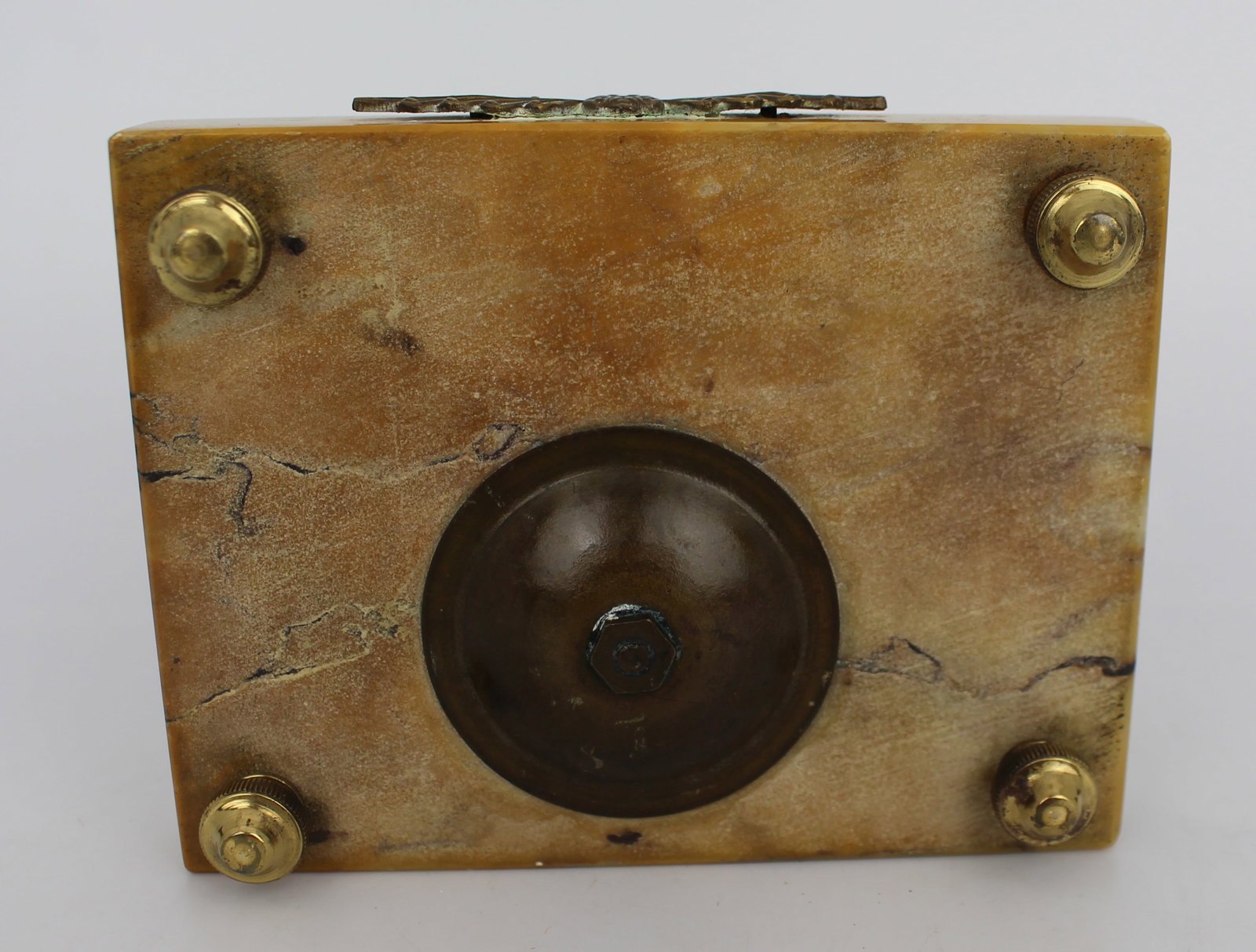 Antique Siena Marble and Ormolu Inkwell c.1900 - 12