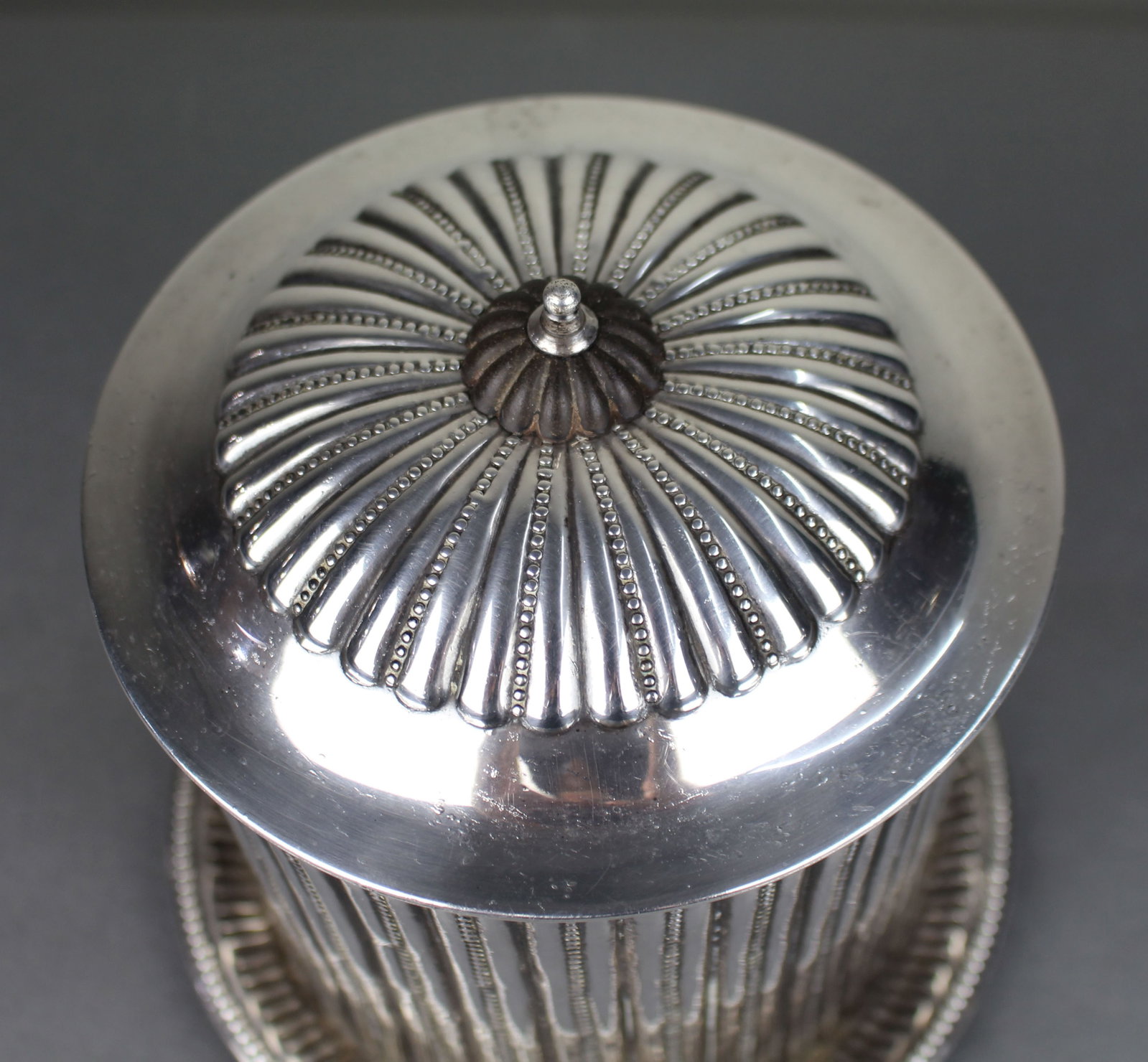 Antique Silver Plated Lidded Caddy - 4