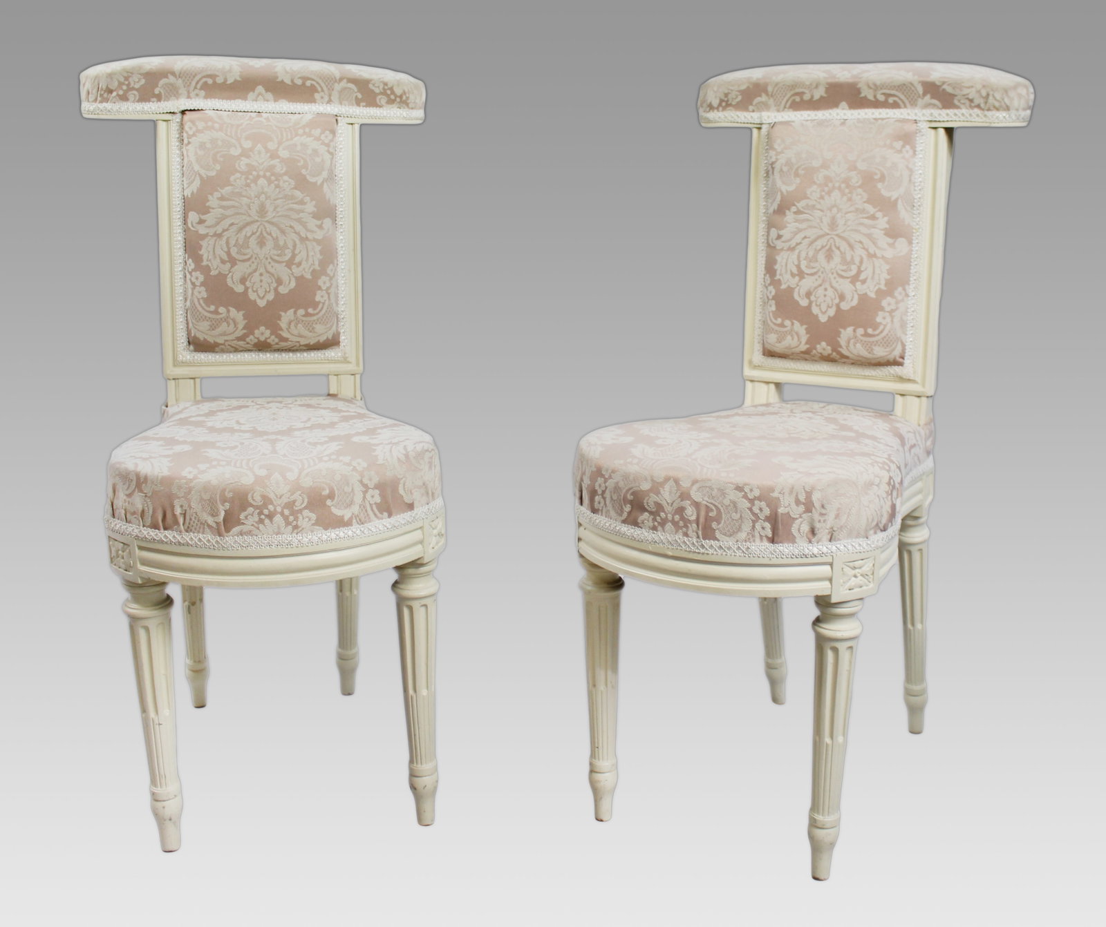 Pair of Early 19th Century French Louis XVI Revival ‘Voyeuse’ Chairs: Title: Pair of Early 19th Century French Louis XVI Revival ‘Voyeuse’ Chairs Description: Elegant Pair of Early 19th Century French Louis XVI Revival ‘Voyeuse’ Chairs This