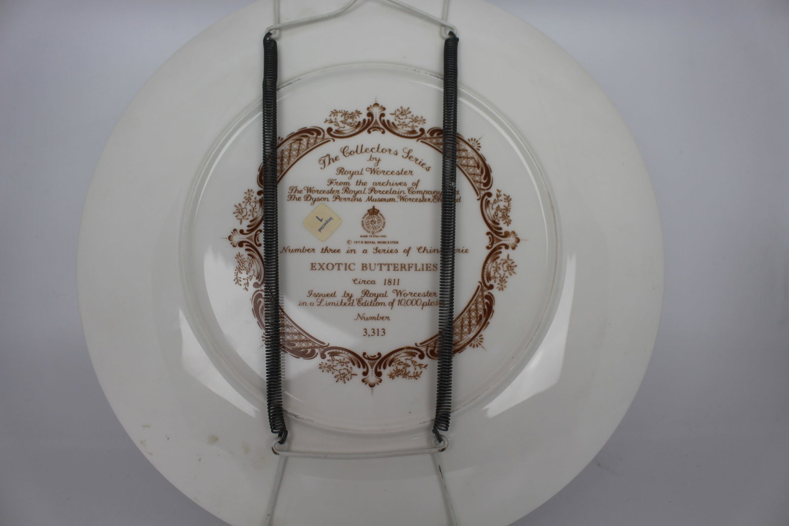 Royal Worcester Chinoiserie Exotic Butterflies Plate - 2
