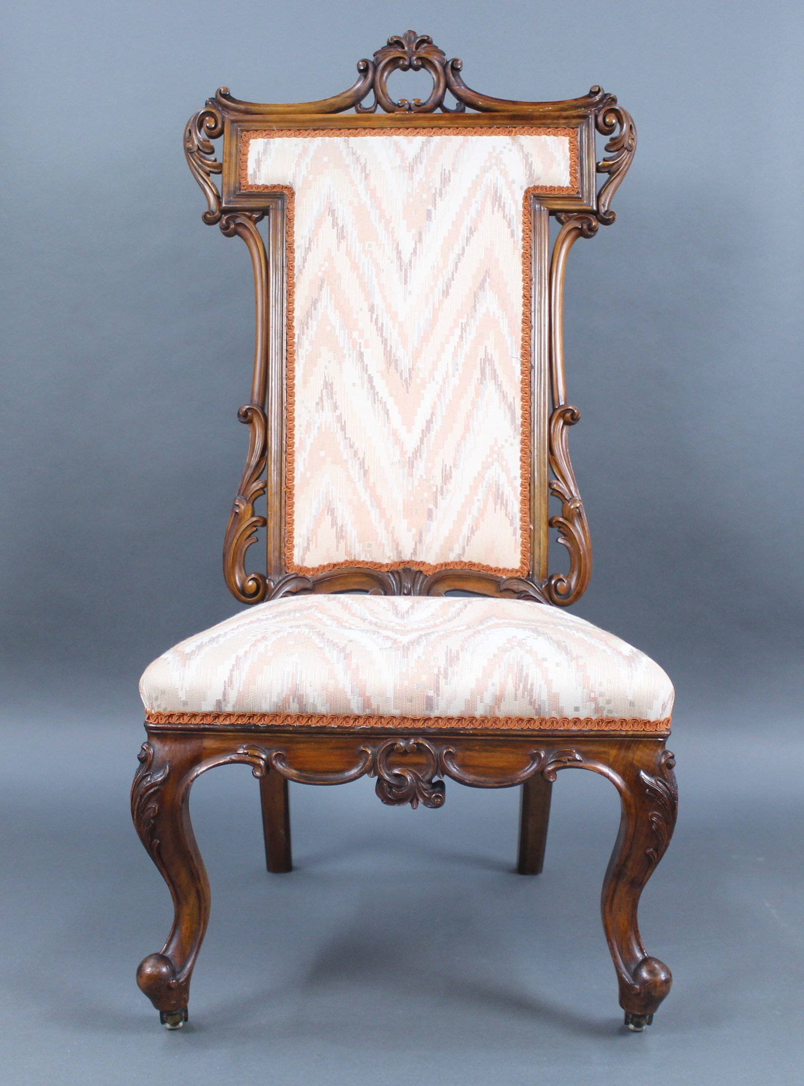 Victorian Carved Walnut Side Chair, England circa 1860 - 2