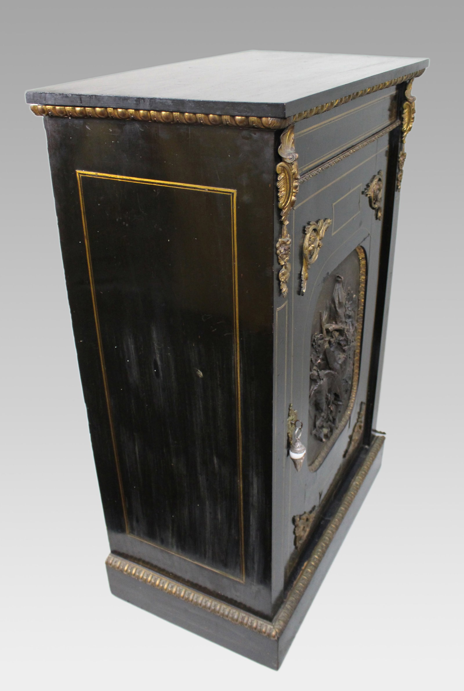 Antique French Napoleon III Ebonised Pier Cabinet with c.1860 - 11