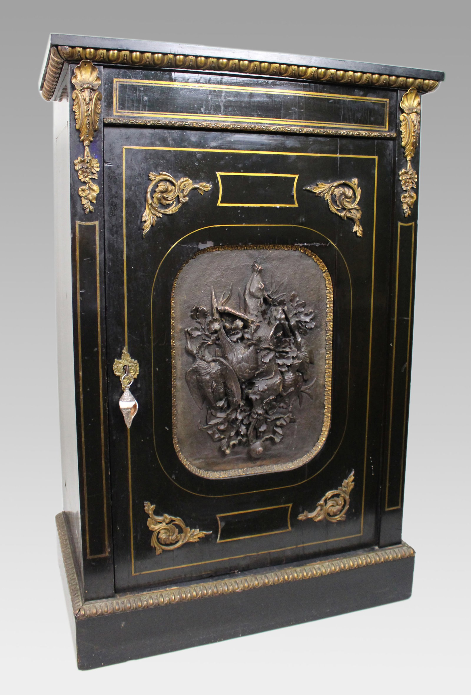 Antique French Napoleon III Ebonised Pier Cabinet with c.1860 - 3