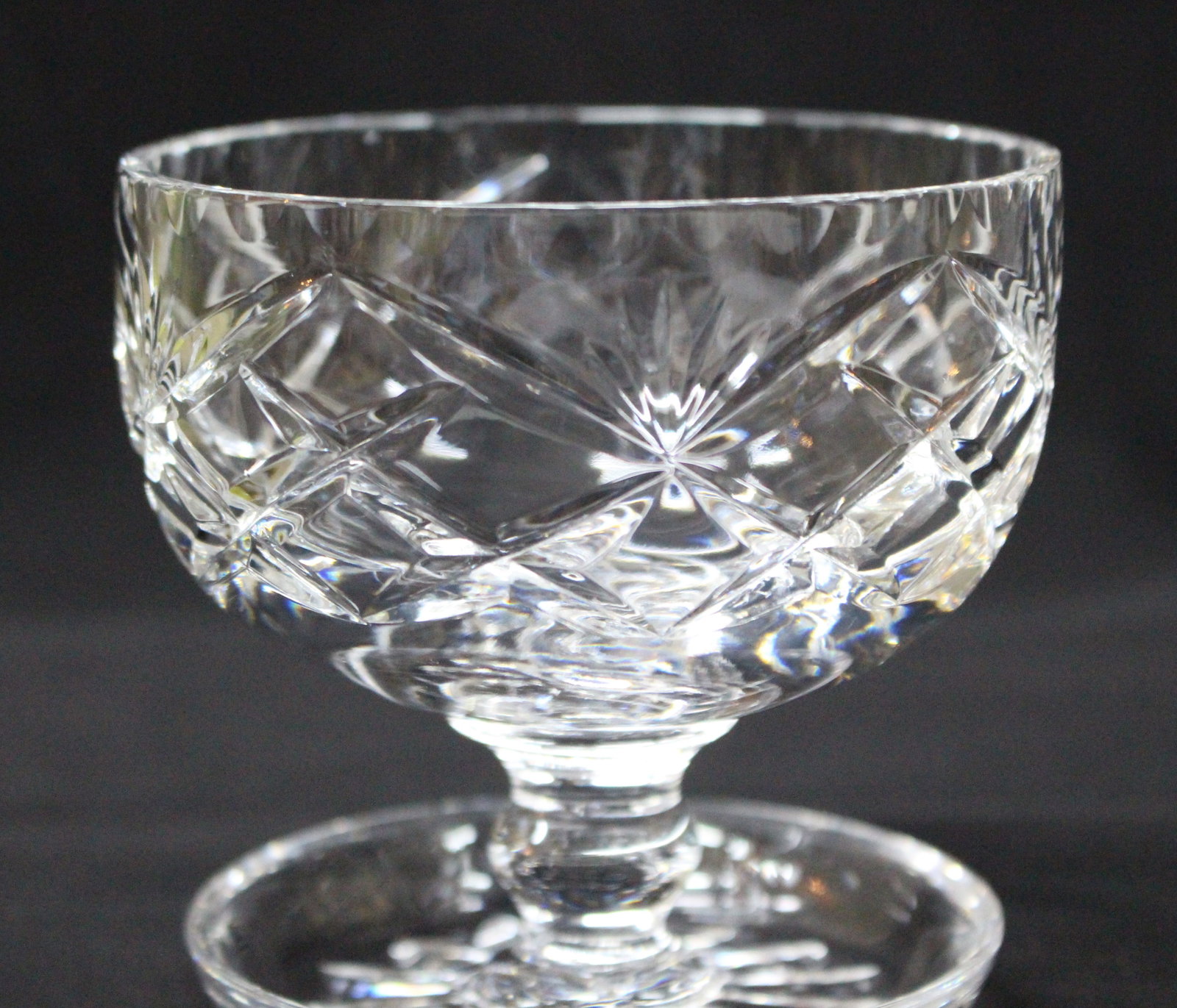 Set of 6 Vintage Cut Glass Crystal Sundae Dishes - 3