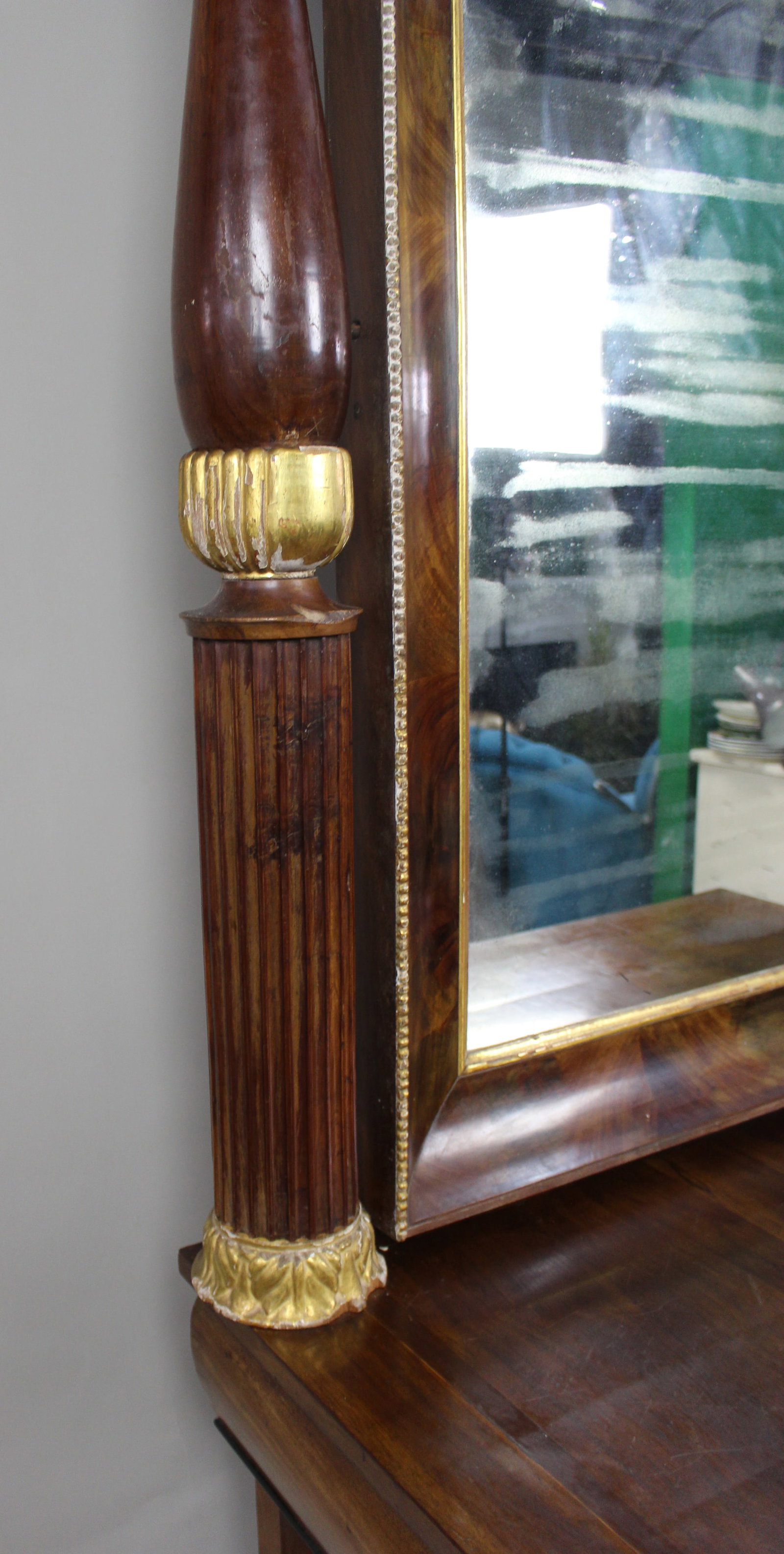 Antique Mahogany and Parcel Gilt Console Table & Pier Mirror - 11