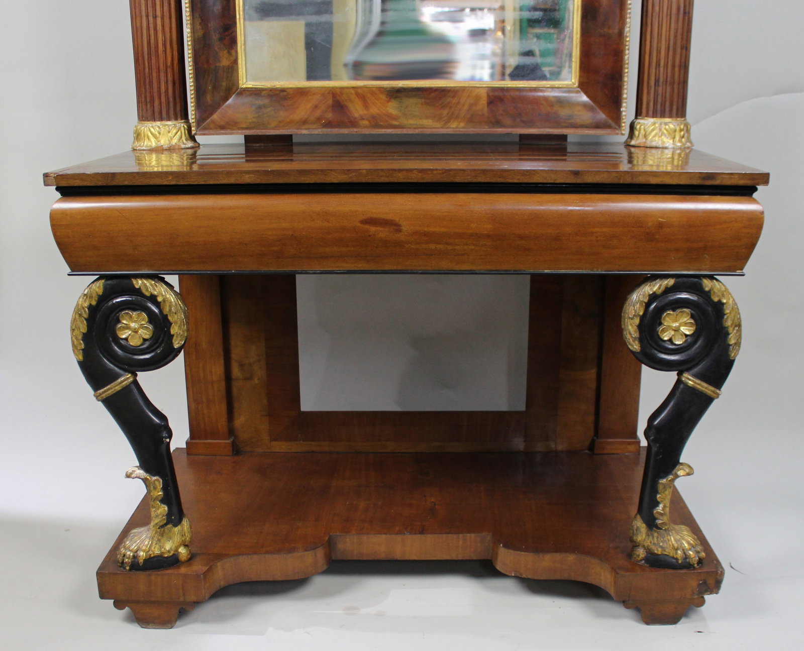Antique Mahogany and Parcel Gilt Console Table & Pier Mirror - 15