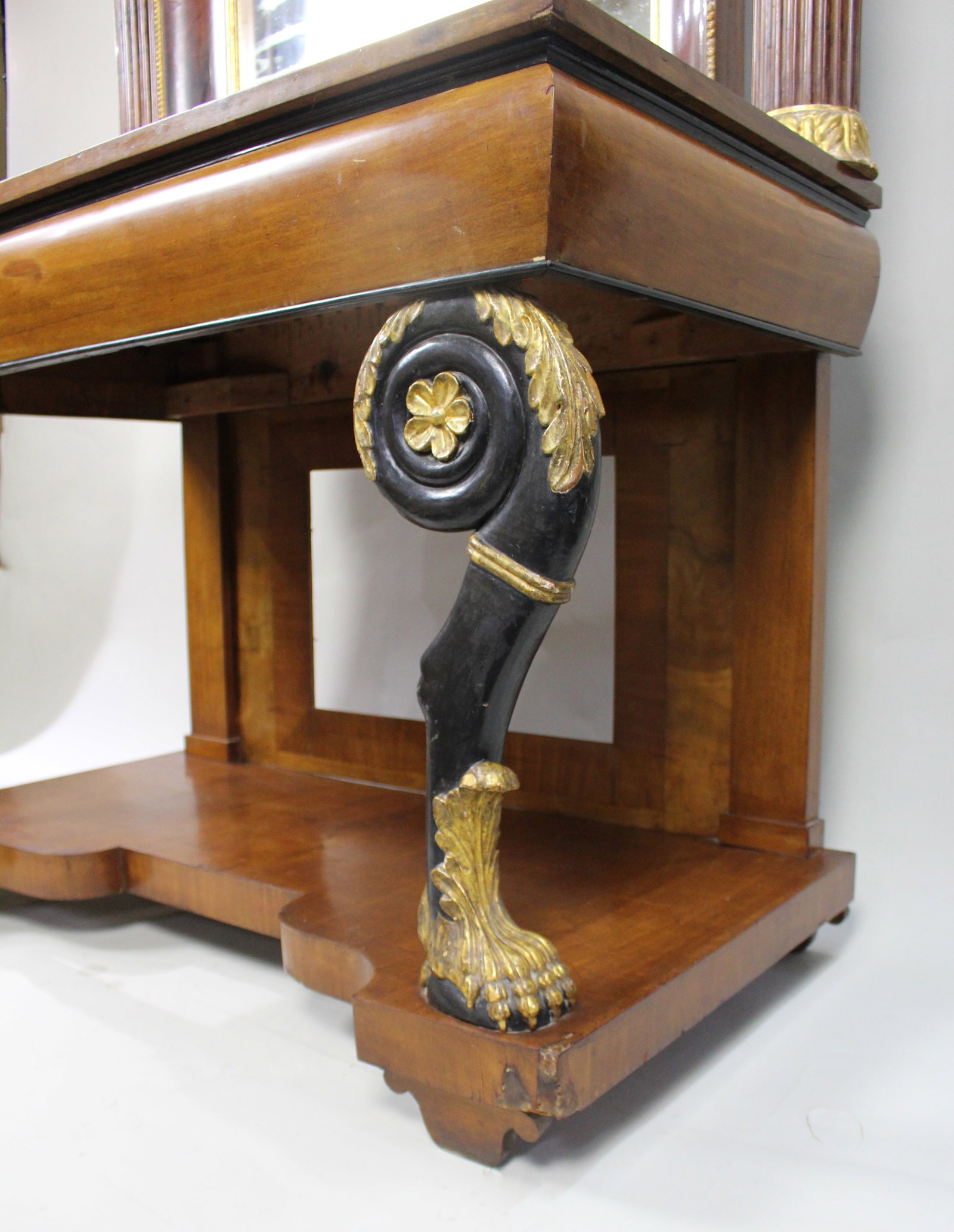 Antique Mahogany and Parcel Gilt Console Table & Pier Mirror - 17