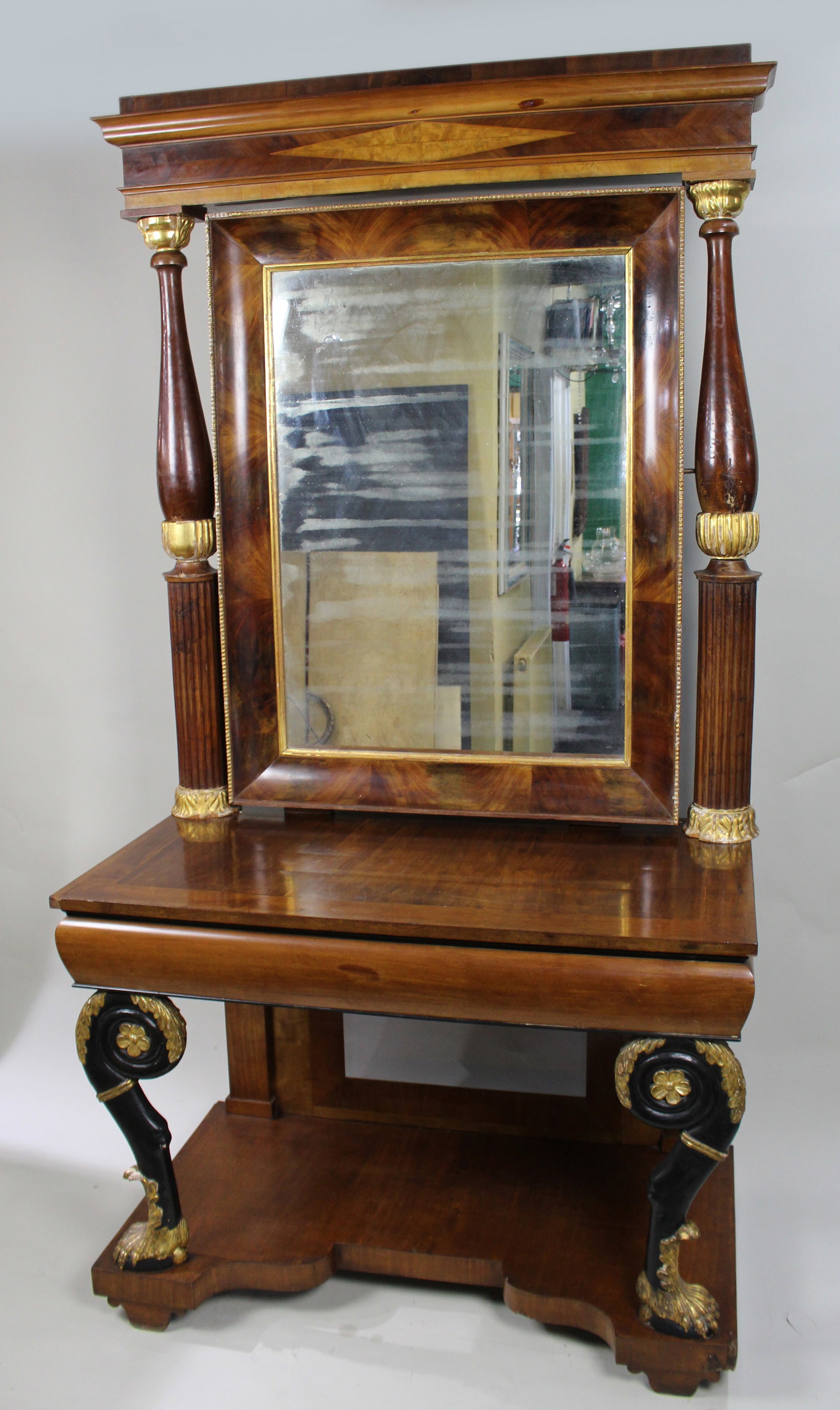 Antique Mahogany and Parcel Gilt Console Table & Pier Mirror - 3