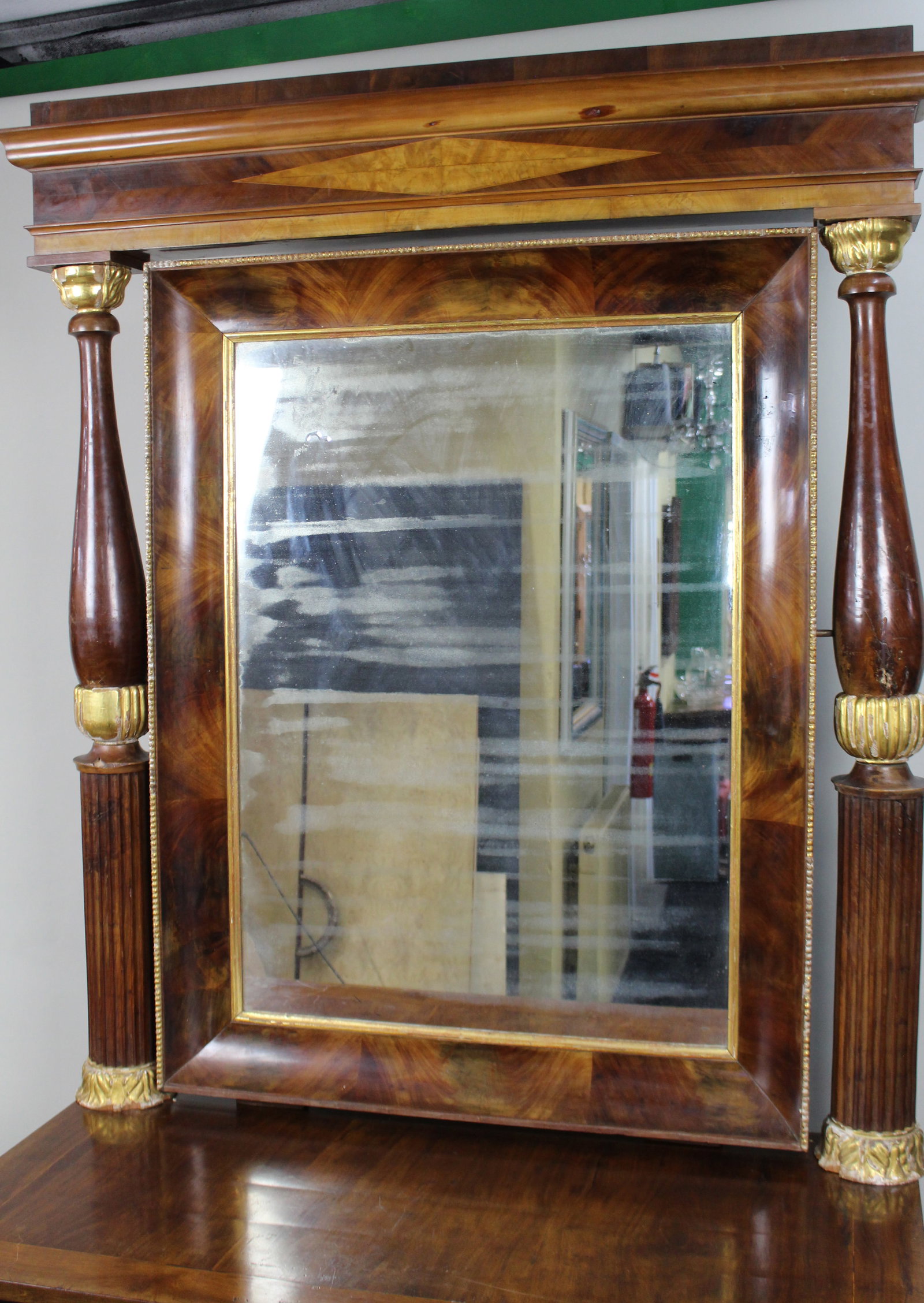 Antique Mahogany and Parcel Gilt Console Table & Pier Mirror - 4