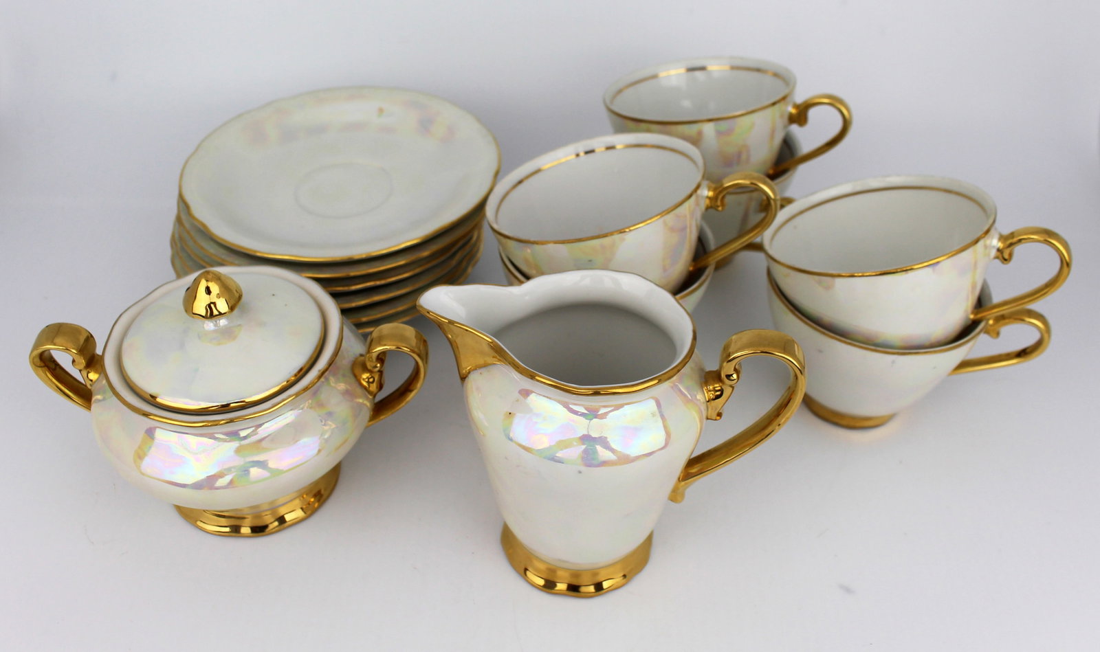 Czech Porcelain Lustre Gilt Tea Service - 5