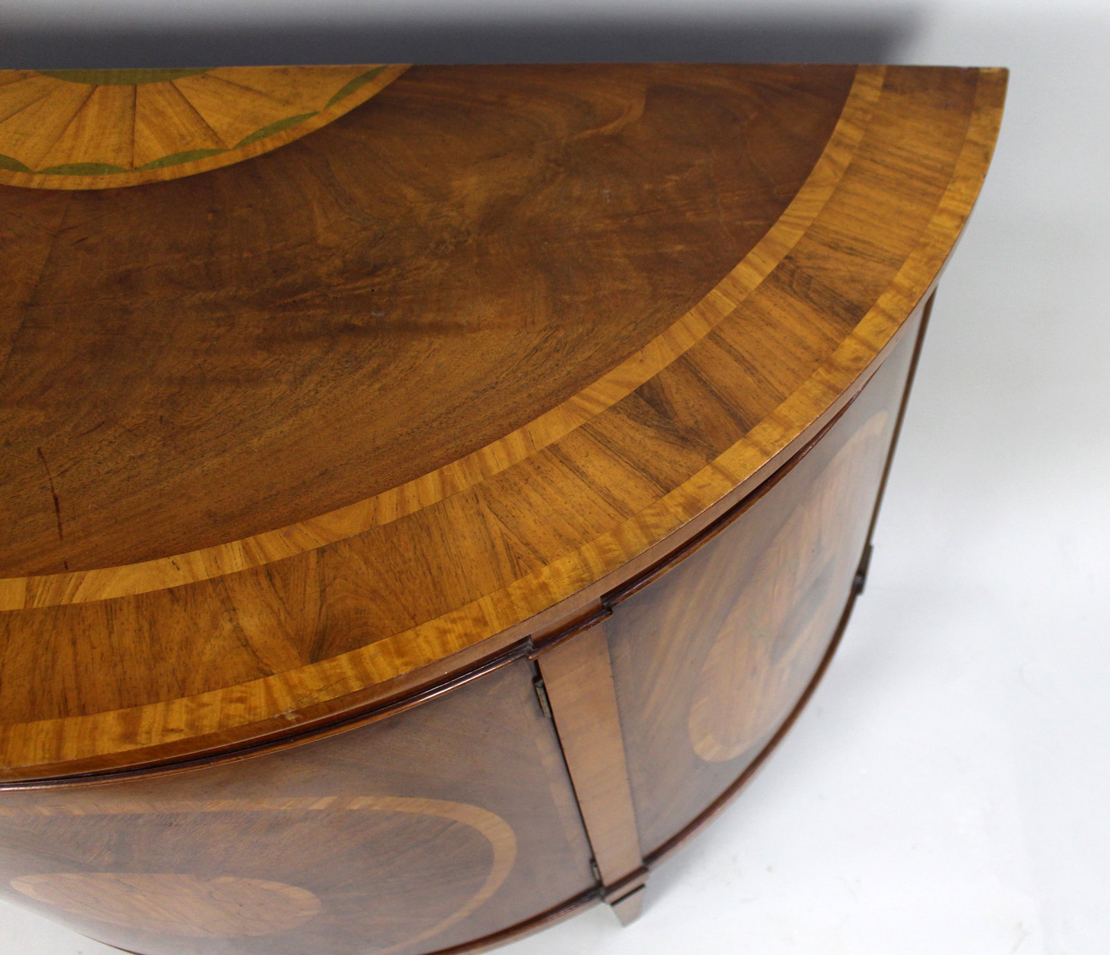 Elegant Neoclassical Style Inlaid Demilune Cabinet - 8