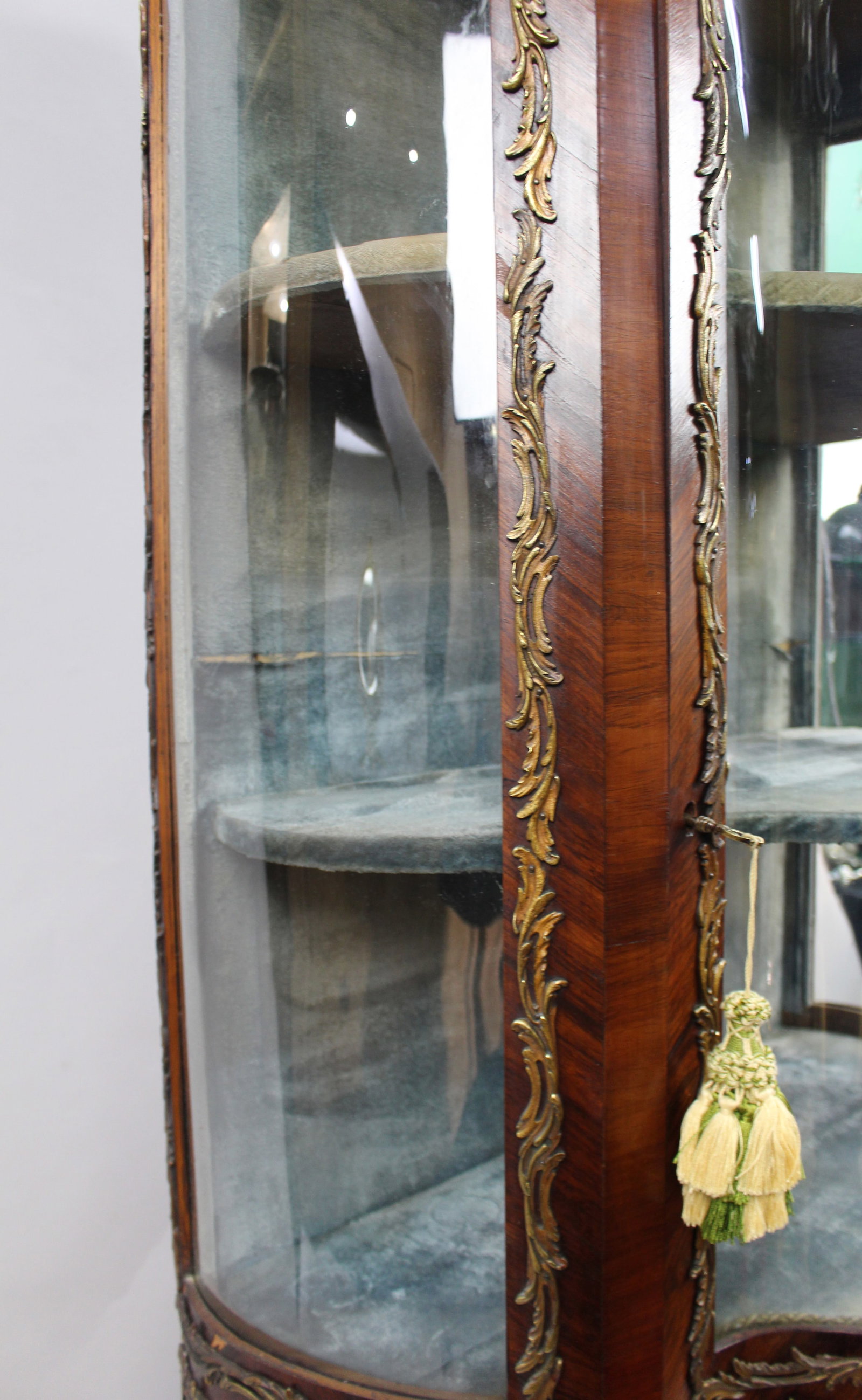 Antique French 19th c. Serpentine Vernis Martin Display Cabinet - 10