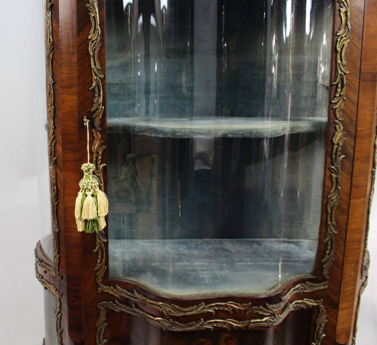 Antique French 19th c. Serpentine Vernis Martin Display Cabinet - 5