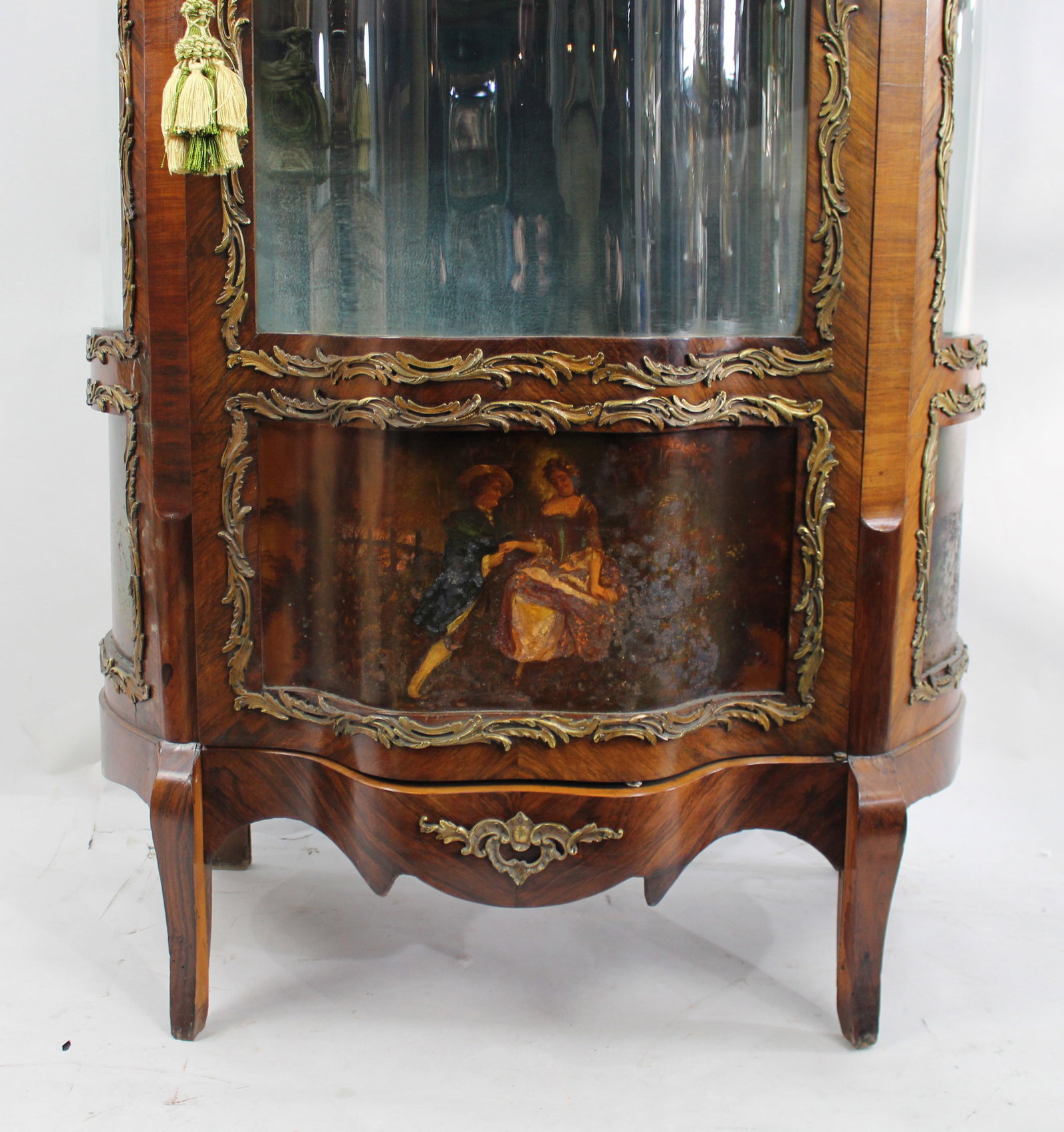 Antique French 19th c. Serpentine Vernis Martin Display Cabinet - 6