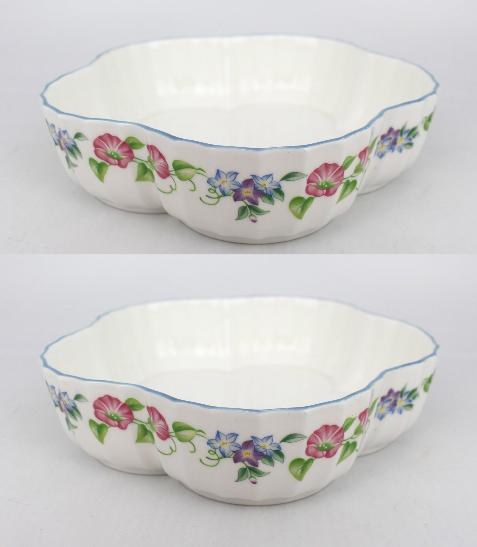 Pair of Royal Worcester English Garden Blue Scalloped Bowls: Title: Pair of Royal Worcester English Garden Blue Scalloped Bowls Description: Pair of Royal Worcester English Garden Blue Scalloped Bowls Condition: Used Delivery option: Collection & Delivery