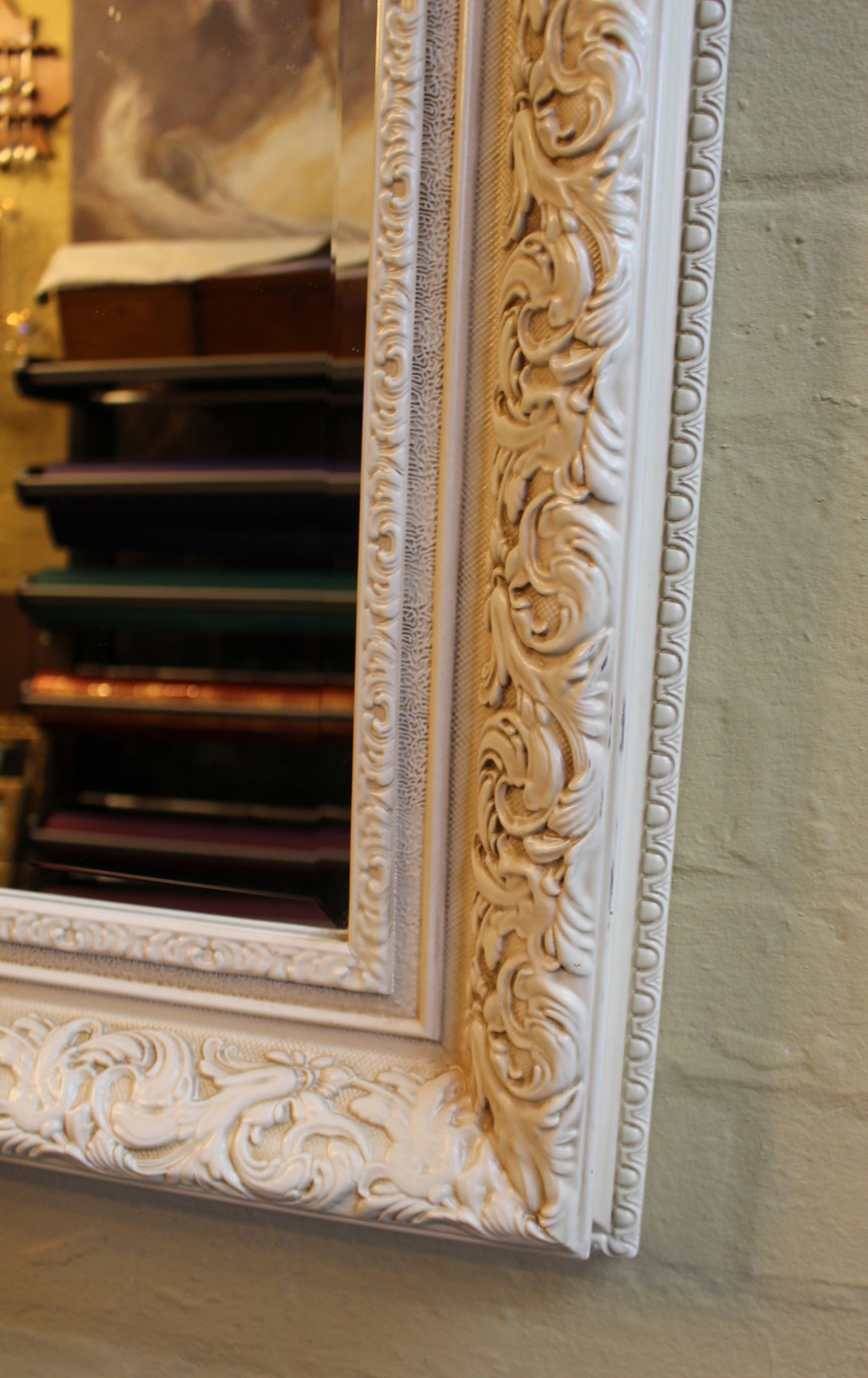 Decorative French Cream Bevelled Mirror 80 x 110 cm - 2