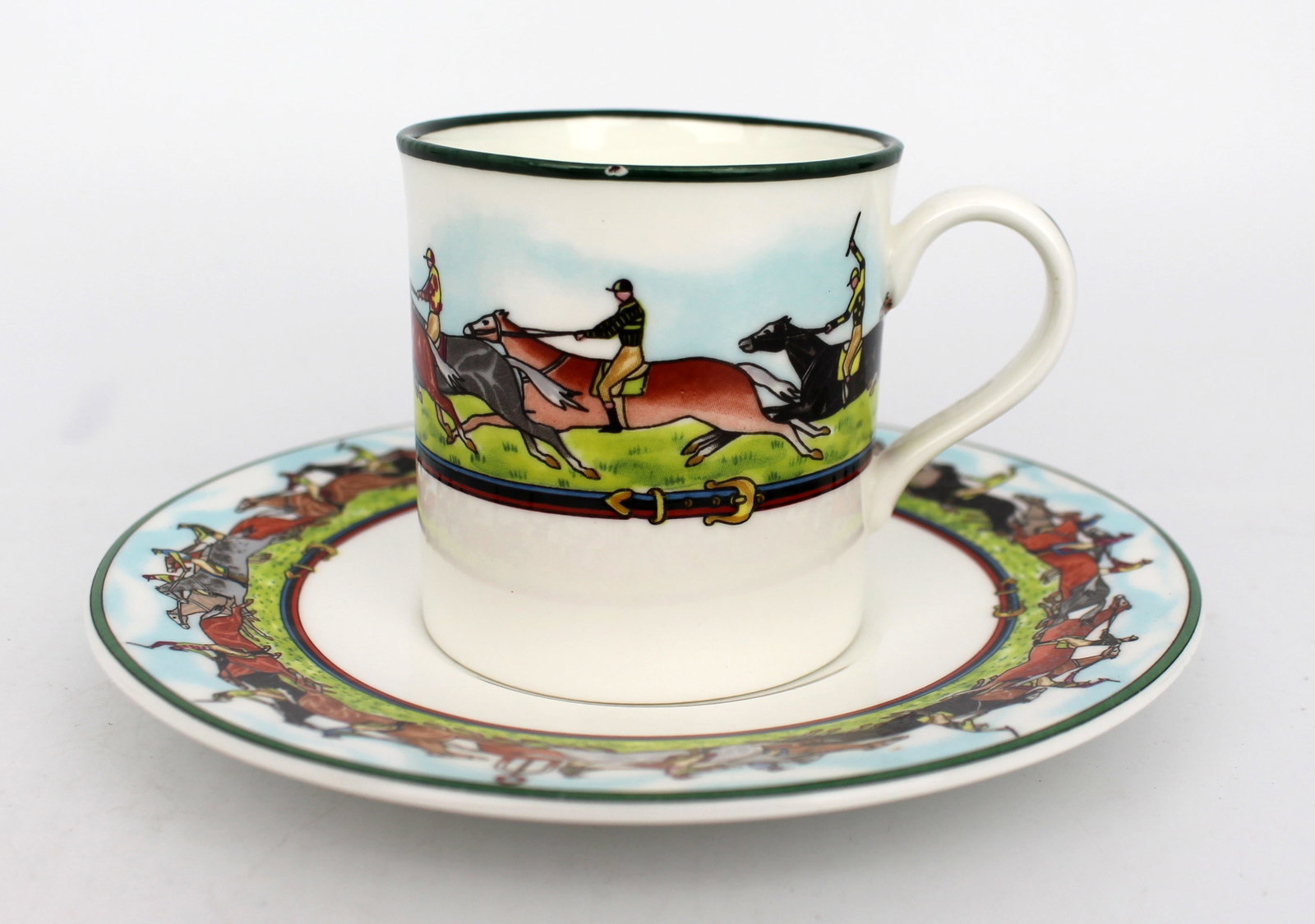 Paolo Gucci for Astbury “Winning Post” Demitasse Cup and Saucer: Title: Paolo Gucci for Astbury “Winning Post” Demitasse Cup and Saucer Description: Paolo Gucci for Astbury “Winning Post” Demitasse Cup and Saucer An attractive an