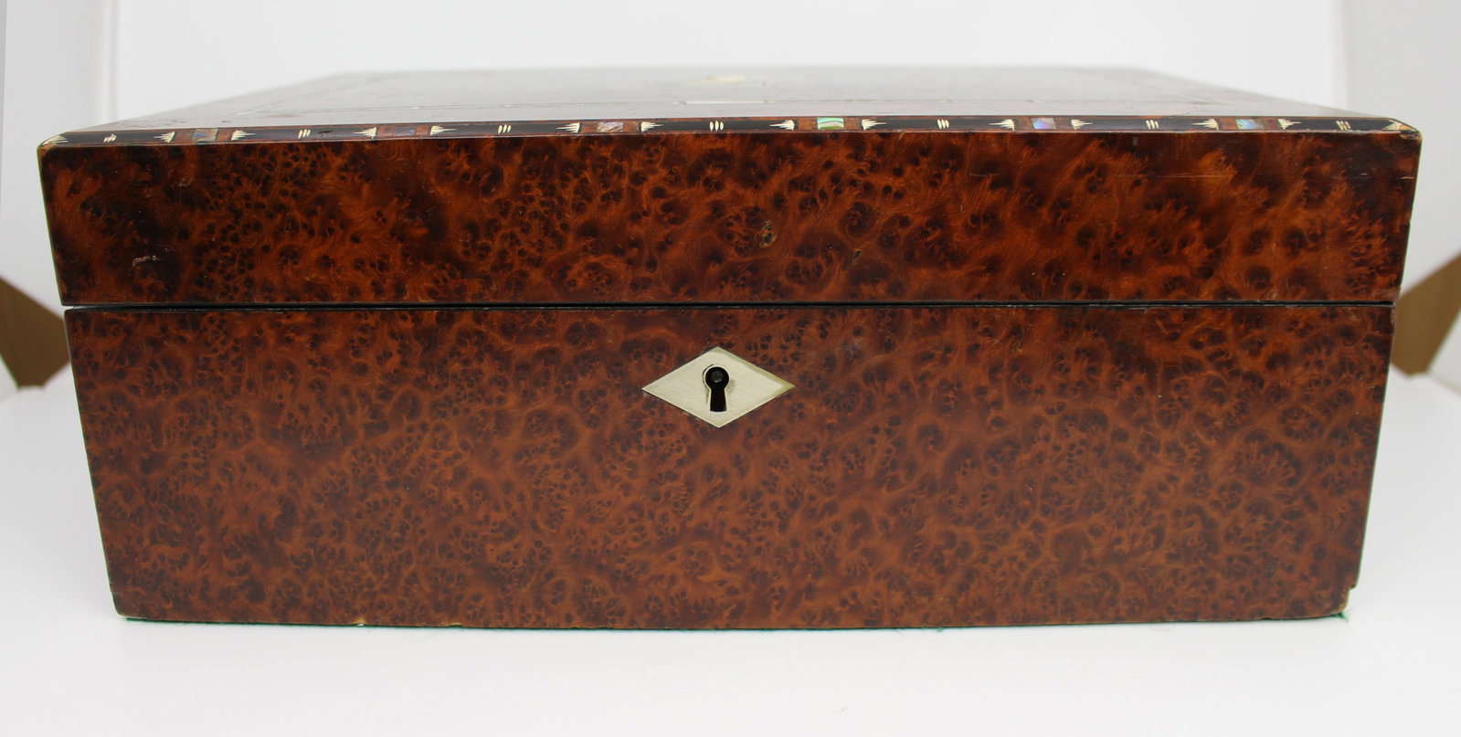 Antique Regency Amboyna & Mother-of-Pearl Inlaid Writing Slope, c.1830 - 16